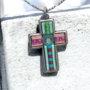 🌺Ayala Bar Mosaic Cross Necklace